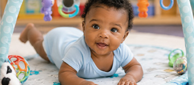 Children learning through movement in the waddler classroom